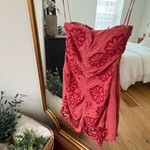 Free People Coral Strapless Dress